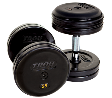 95Lb Troy Pro-Style Center Handle Rubber Dumbbell with Rubber End Cap - RUFDC-095R 95Lb Troy Pro-Style Center Handle Rubber Dumbbell with Rubber End Cap - RUFDC-095R