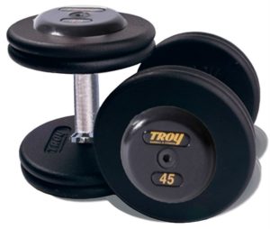 60Lb Troy Pro-Style PFD Black Machined Straight Handle Dumbbell - PFD-060R