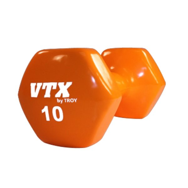 10Lb-Orange Troy USA Contoured Vinyl Dumbbell - VD-010