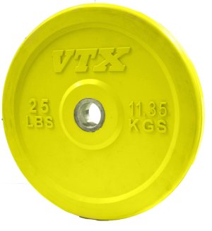 Troy VTX Yellow 25Lb Solid Bumper Plate - O-025SBP