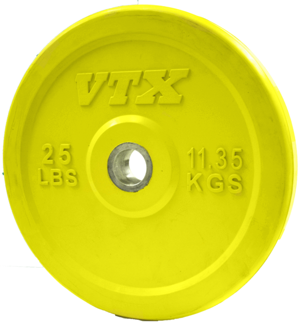Troy VTX Yellow 25Lb Solid Bumper Plate - O-025SBP