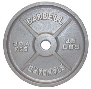 45Lb Troy USA Gray Olympic Weight Plate - O-045