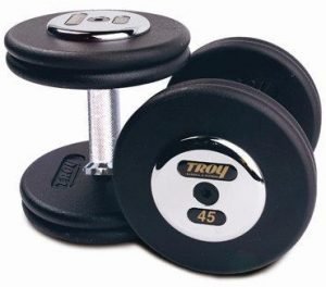 15Lb Troy Pro-Style Premium Dumbbell with Chrome End Cap - PFD-015C