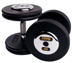 15Lb Troy Pro-Style Premium Dumbbells With Contoured Handle And Chrome End Caps - PFDC-015C