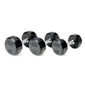 90Lb Troy 12 Sided Rubber Coated Dumbbell - TSD-090R