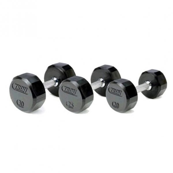 5Lbl Troy 12 Sided Rubber Coated Dumbbell - TSD-005R