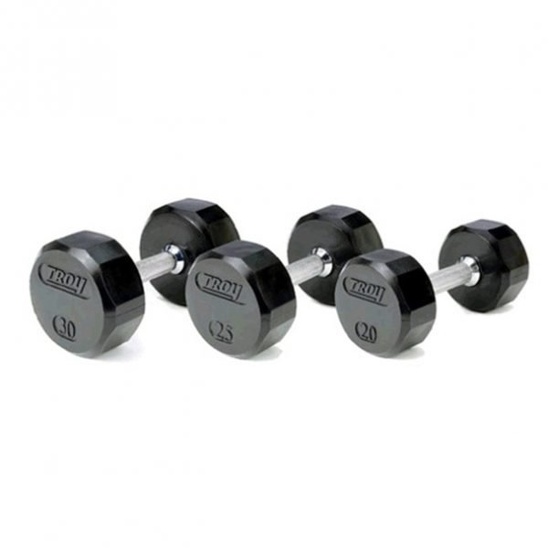 30Lb Troy 12 Sided Rubber Coated Dumbbell - TSD-030R
