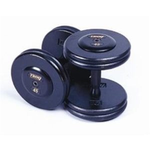 20Lb Troy Pro-Style Fix Dumbbells with Black Contoured Handle and Rubber End Caps - PFDC-020R