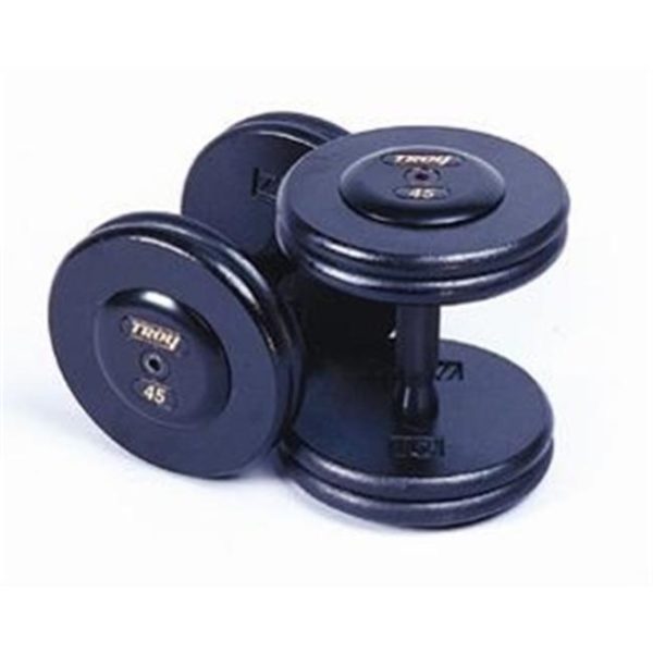 40Lb Troy Pro-Style Fix Dumbbells with Black Contoured Handle and Rubber End Caps - PFDC-040R 40Lb Troy Pro-Style Fix Dumbbells with Black Contoured Handle and Rubber End Caps - PFDC-040R