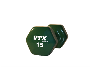15Lb-Dark Green Troy USA Contoured Vinyl Dumbbell - VD-015