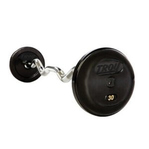 100Lb Troy Rubber Coated Curl Bar with Rubber End Cap - RUFC-100R