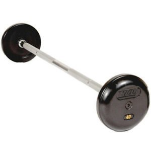 80Lb Troy Rubber Coated Straight Bar with Rubber End Cap - RUFB-080R