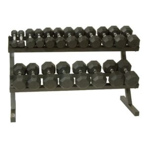 Troy VTX 10 Pair Rail Rack with Rubber Vertical Dumbbells - VERTPAC-SDR50