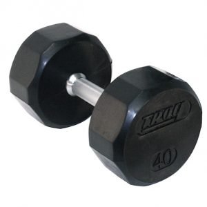 25Lb Troy 12 Sided Rubber Coated Dumbbell - TSD-025R