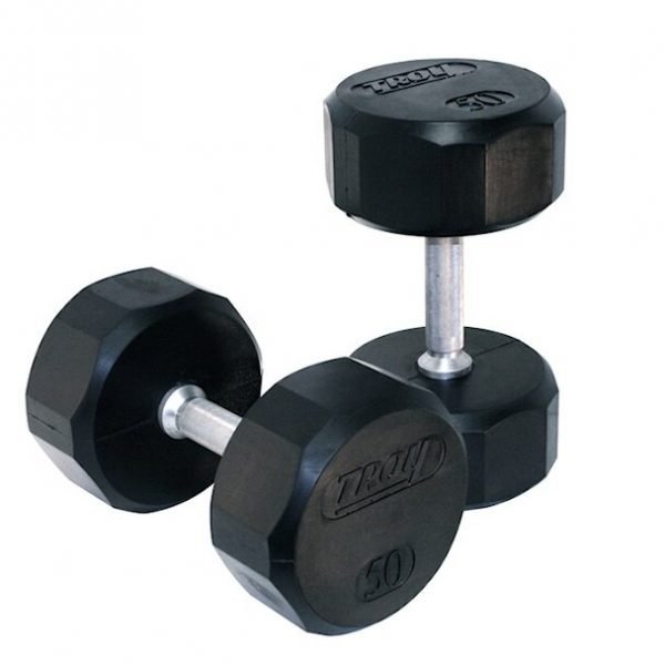 3Lb Troy 12 Sided Rubber Coated Dumbbell - TSD-003R