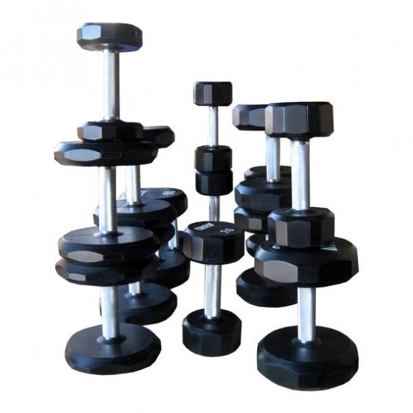 65Lb Troy 12 Sided Solid Urethane Encase Dumbbell - TSD-065U